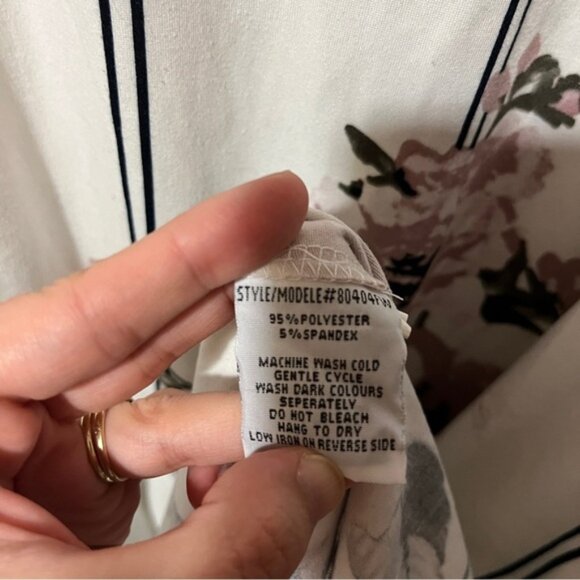 Magazine Maternity White and Pink High Low Sundress with Flutter Cap Sleeves - Picture 14 of 16